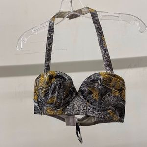 Metallic Bustier Halter Top